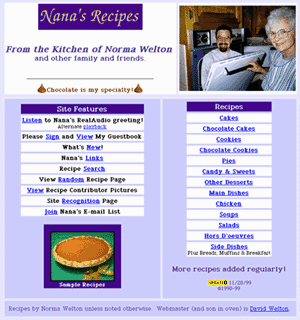 Nana's Recipes November 1998